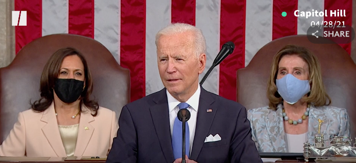 Prez Biden with Harris and Pelosi